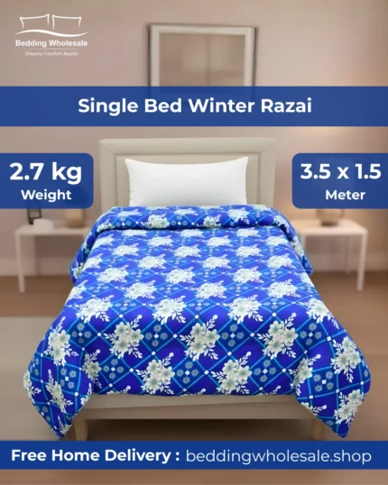 Snow Comfort Blue Winter Razai