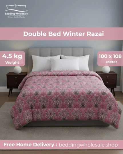 Snow Comfort Pink Winter Razai